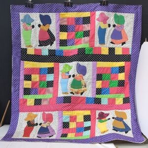 Colorful Patchwork Baby Quilt Blanket Hobby Theme Reversible Like New Cotton